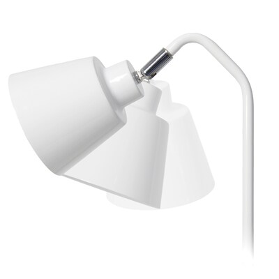 Simple Designs Sleek Essentials LED Desk Lamp, 16", with USB Ports, White (LD1071-WHT)