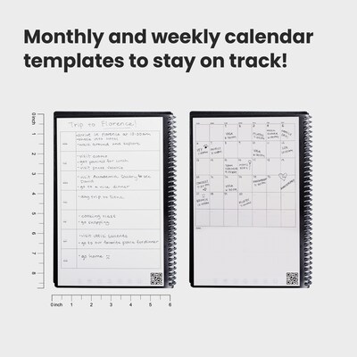 Rocketbook Fusion Reusable Notebook, 6" x 8.8", Graph Ruled, 42 Sheets, Teal (EVRF-E-RC-CCE-FR)