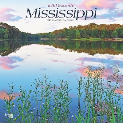 2025 BrownTrout Mississippi Wild & Scenic 12 x 24 Monthly Square Wall Calendar (9781975475291)