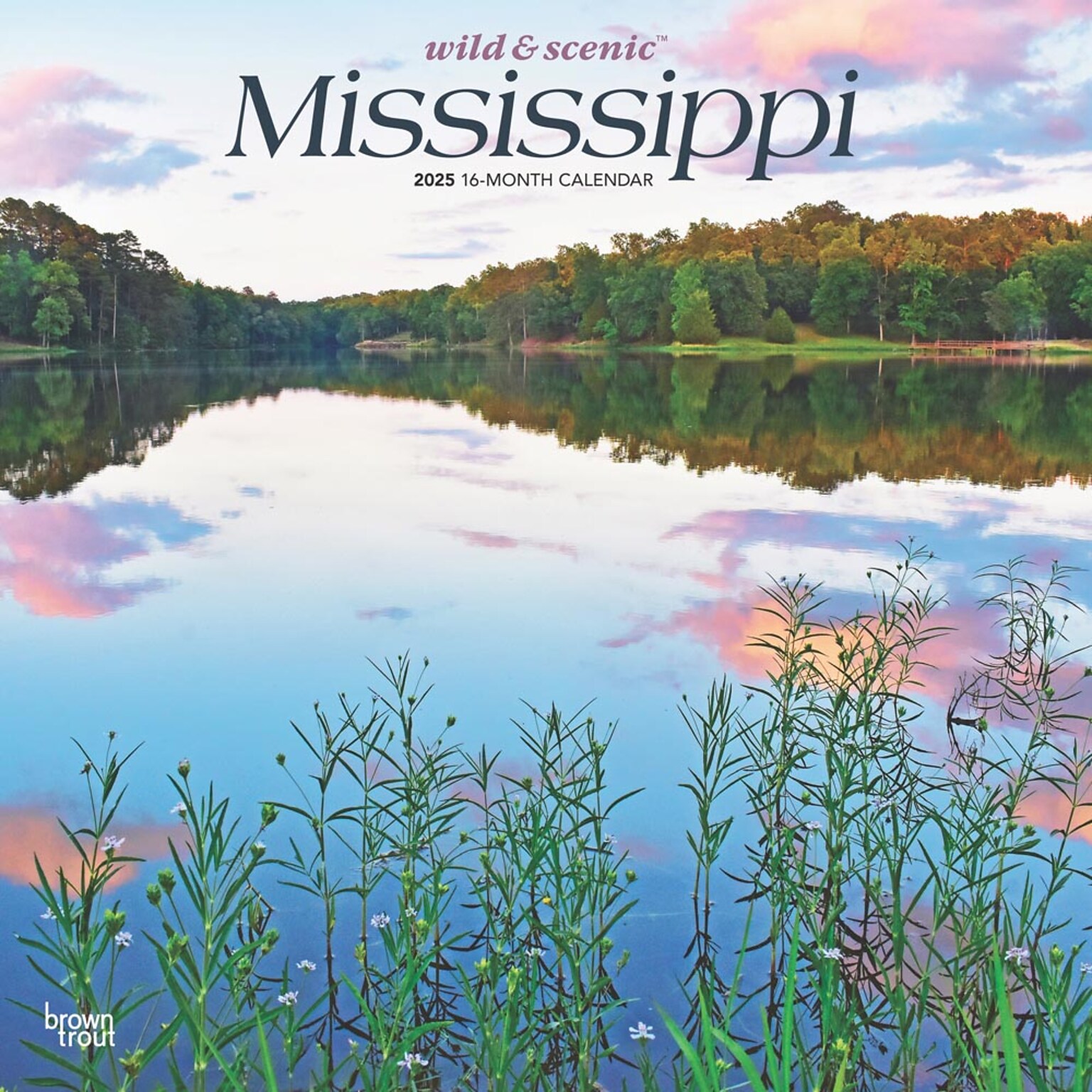 2025 BrownTrout Mississippi Wild & Scenic 12 x 24 Monthly Square Wall Calendar (9781975475291)