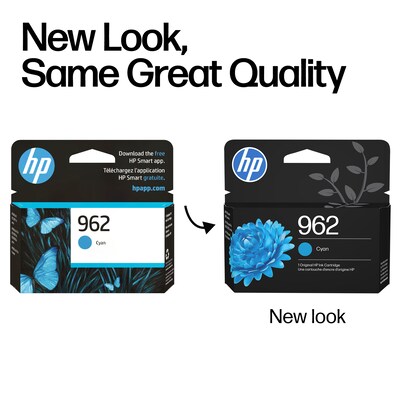 HP 962 Cyan Standard Yield Ink Cartridge, Prints Up to 700 Pages (3HZ96AN#140)