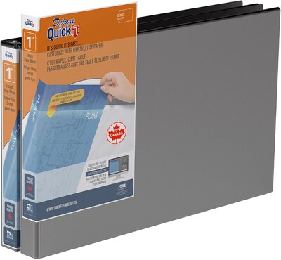 Davis Group QuickFit Heavy Duty 1 3-Ring Standard Binders, D-Ring, Black, 2/Pack (94011-02)