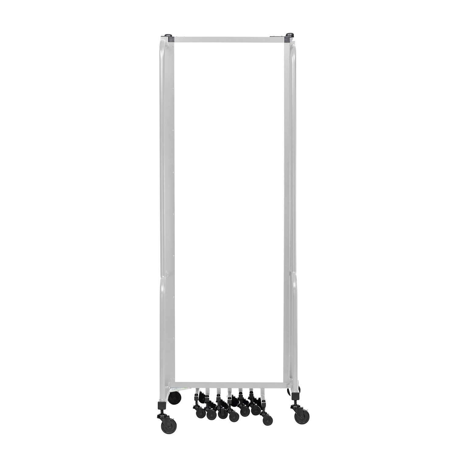 National Public Seating Robo Series 9-Panel Folding Mobile Room Divider, 72H x 210W, Clear Acrylic (RDG6-9CA)