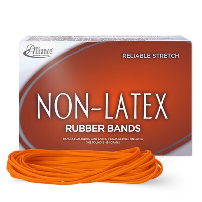 Alliance Non-Latex #117B File Bands, 7 x 1/8, Orange, 250/Pack (37176)