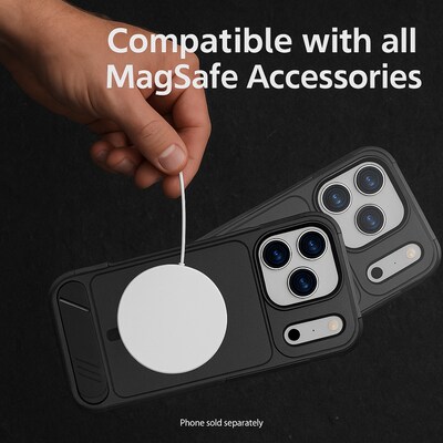 SaharaCase Venture Series MagSafe Phone Case for iPhone 17 Pro, Shock Absorbing, Scorpion Black (CP00978)
