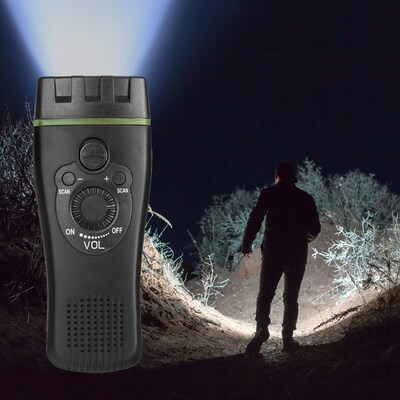 QFX Wireless Portable Rechargeable Emergency FM Radio with Built-in LED Flashlight, Black (R-10C)