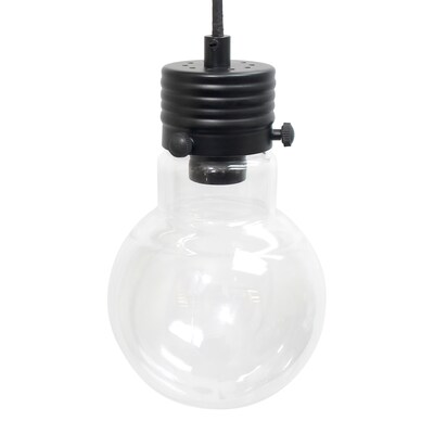 Lalia Home Black Matte Light Beacon Floor Lamp with Clear Glass Shade (LHF-5018-BK)