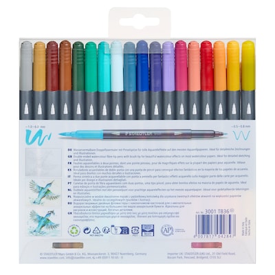 Staedtler Design Journey Washable Water-Based Watercolor Marker, Twin Tip, Assorted Colors, 36/Pack (3001 TB36 02)