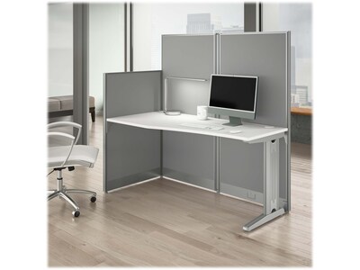 Bush Business Furniture Office in an Hour 63"H x 65"W Cubicle Panel Workstation, Pure White (WC36192-03K)