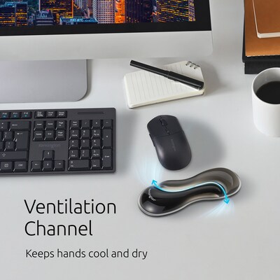 Kensington Slim Duo Gel Mouse/Trackball Wrist Rest, Black/Gray (K62438NA)