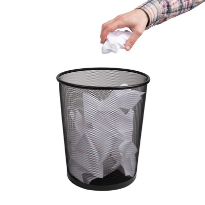 Mind Reader Metal Mesh Trash Can Without Lid, 4.4 Gallon, Black (1CIRGA-BLK)