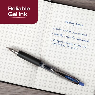 uniball 207 Retractable Gel Pens, Bold Point, 1.0mm, Blue Ink, Dozen (1790896)