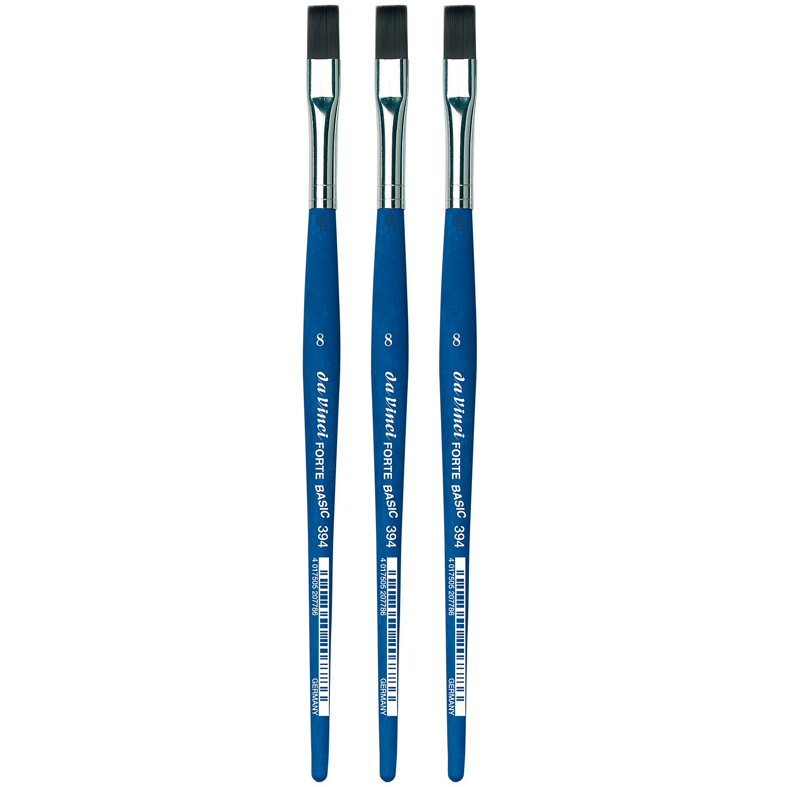 da Vinci FORTE BASIC Acrylic Synthetic Student Flat Brush, 3 /Pack (DVXVA3948-3)