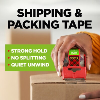 Scotch Sure Start Shipping Packing Tape with Dispenser, 1.88 x 22.2 yds., Clear (145)