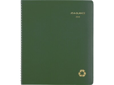 2024 AT-A-GLANCE Recycled 9 x 11 Monthly Planner, Green (70-260G-60-24)