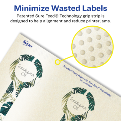 Avery Pearlized Ivory Decorative Edge Multipurpose Labels, 1.5" x 4", Ivory, 800/Box (94116)