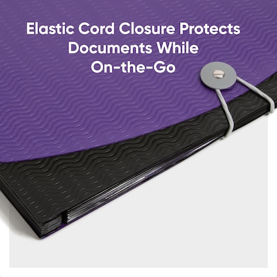 Smead Plastic Accordian File, 12 Pockets, Letter Size, Purple/Black (70862)