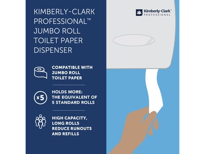 Kimberly-Clark Professional Jumbo Roll Toilet Paper Dispenser with Stub Roll, White (09508)