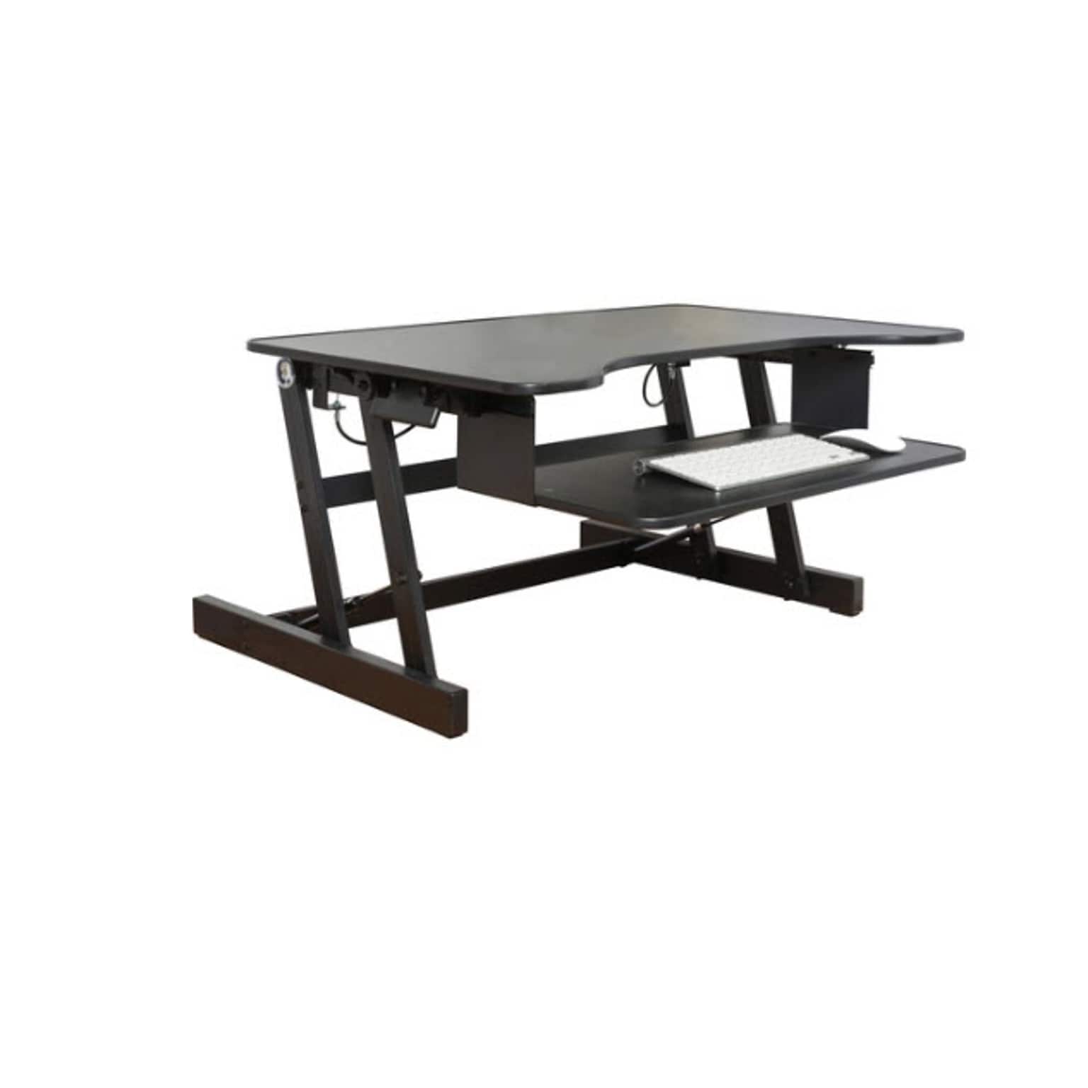 Lorell Adjustable Desk/Monitor Riser, 32W x 21.5D x 16H, Black (LLR81974)