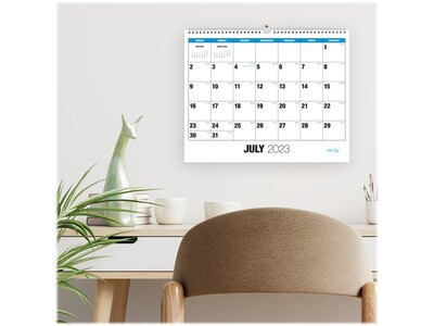 2023-2024 Blue Sky Classic 15 x 12 Academic Monthly Wall Calendar, White/Blue (135556-A24)