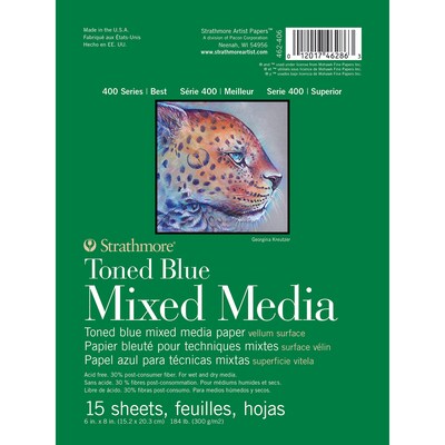 Strathmore 400 Series 6 x 8 Mixed Media Sketch Pad, 15 Sheets/Pad, 3/Bundle (STTP462406-3)