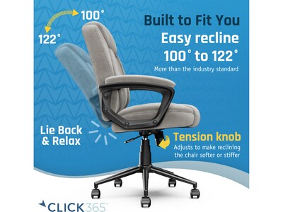 Click365 Transform 1.0 Ergonomic Fabric Swivel Desk Chair, Gray (CCHR10001C)