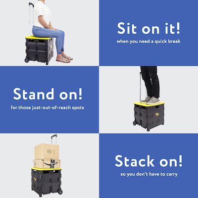 Dbest Quik Cart Collapsible Rolling Crate, Yellow (01-909)