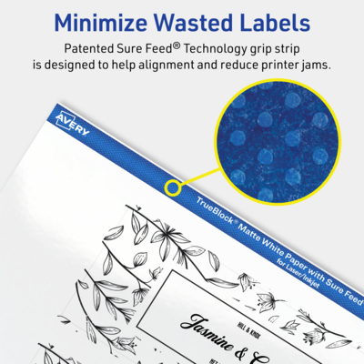 Avery TrueBlock Laser/Inkjet Rectangle Multipurpose Labels, 2" x 5", White, 100/Pack (94241)