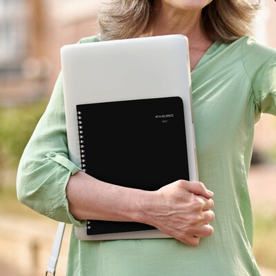 2027 AT-A-GLANCE DayMinder 7" x 8.75" Monthly Planner, Faux Leather Cover, Black (G400-00-27)
