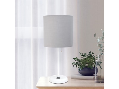 Creekwood Home Oslo Incandescent Table Lamp, White/Gray (CWT-2008-GO)