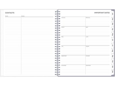 2025 Blue Sky Rue Du Flore 8" x 10" Monthly Planner, Plastic Cover, Green/Gray (101605-25)