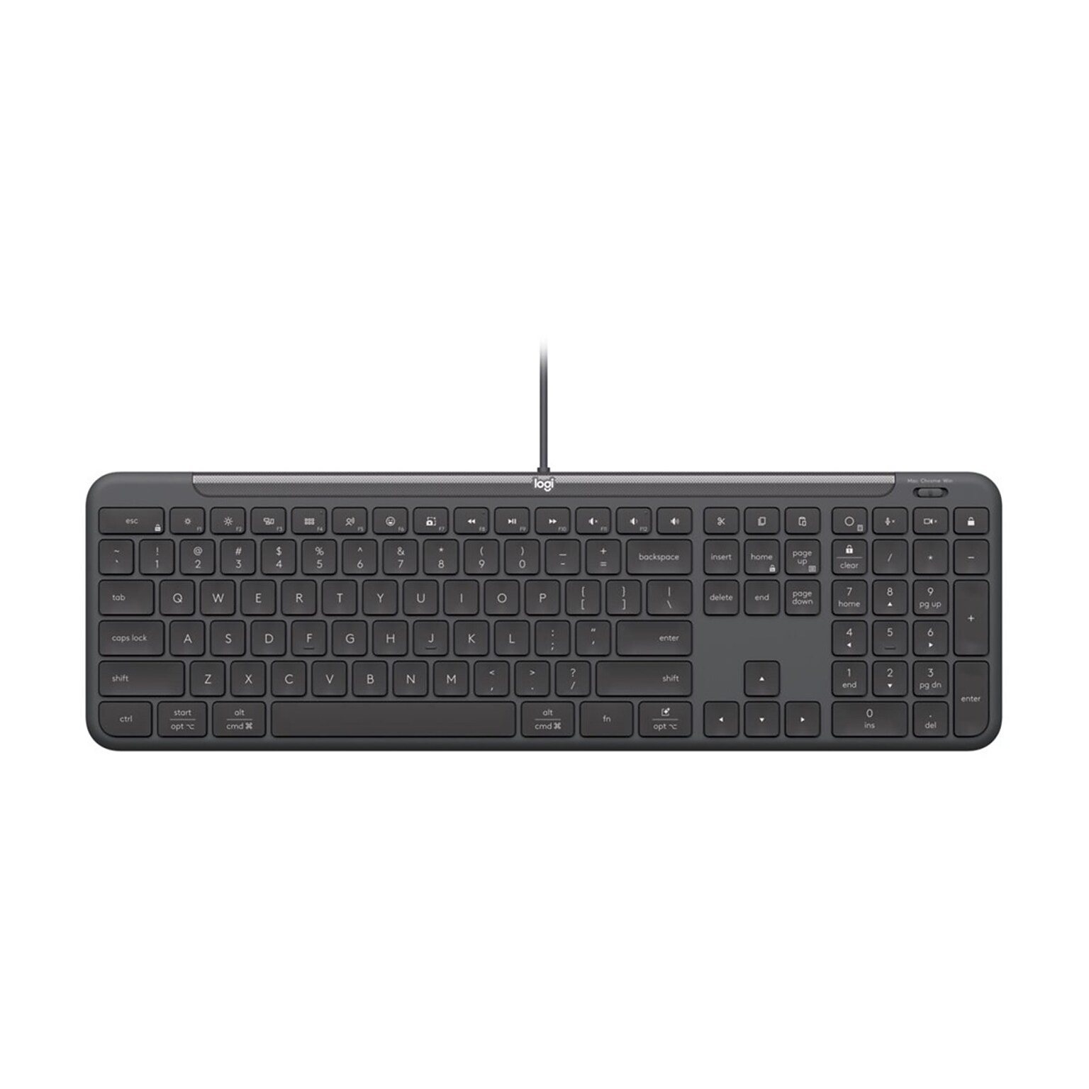 Logitech Signature Slim Wired K620 Computer Keyboard for Business, Graphite (920-013302)