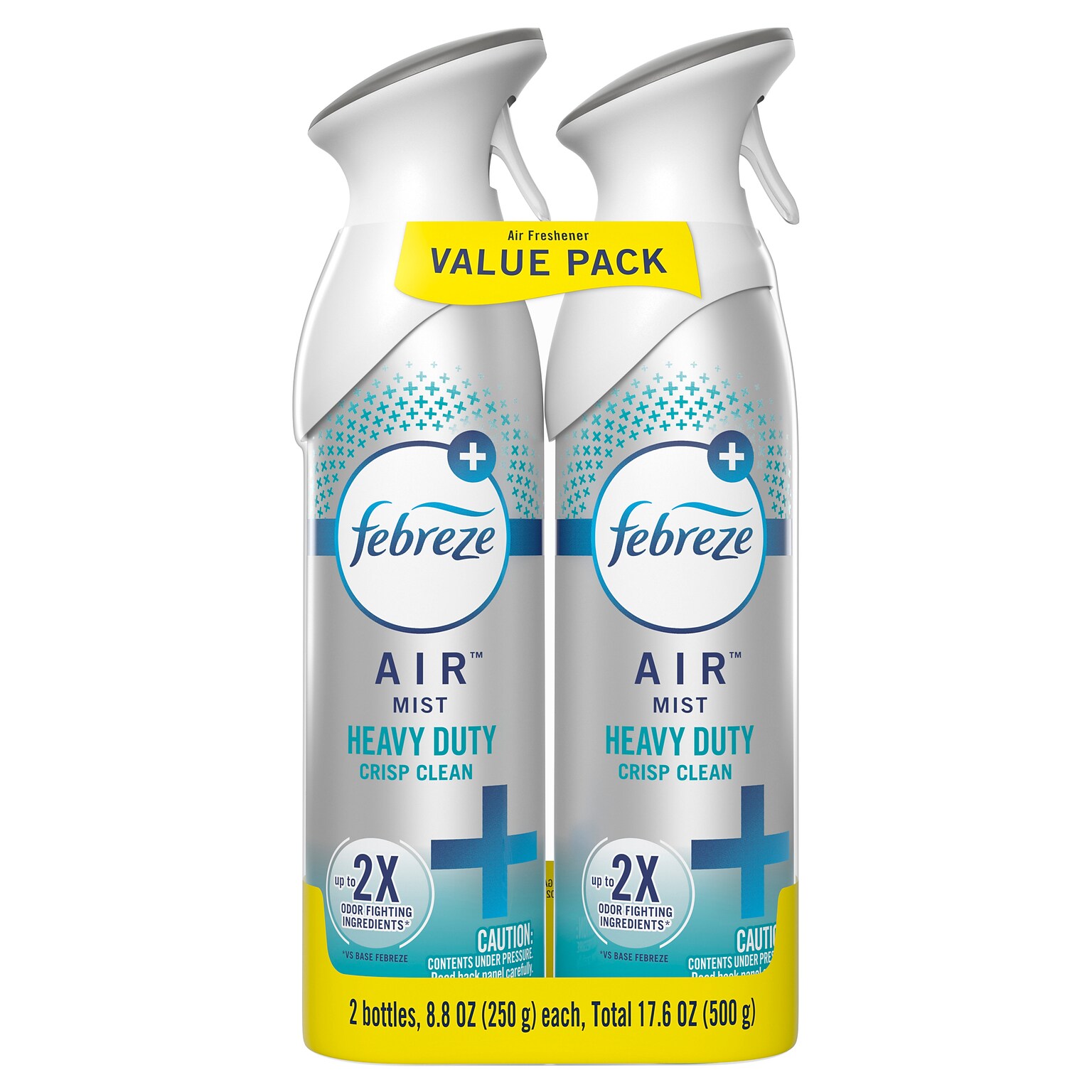 Febreze Odor-Fighting Heavy Duty Air Freshener, Crisp Clean Scent, 2 count, 8.8 oz. (97806)