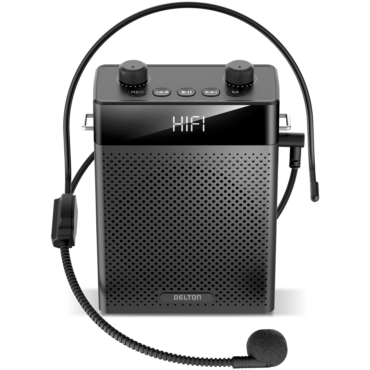 Delton A565 Tour Guide or School Portable Voice Amplifier with Wired Headset Microphone, Black (DVA565)