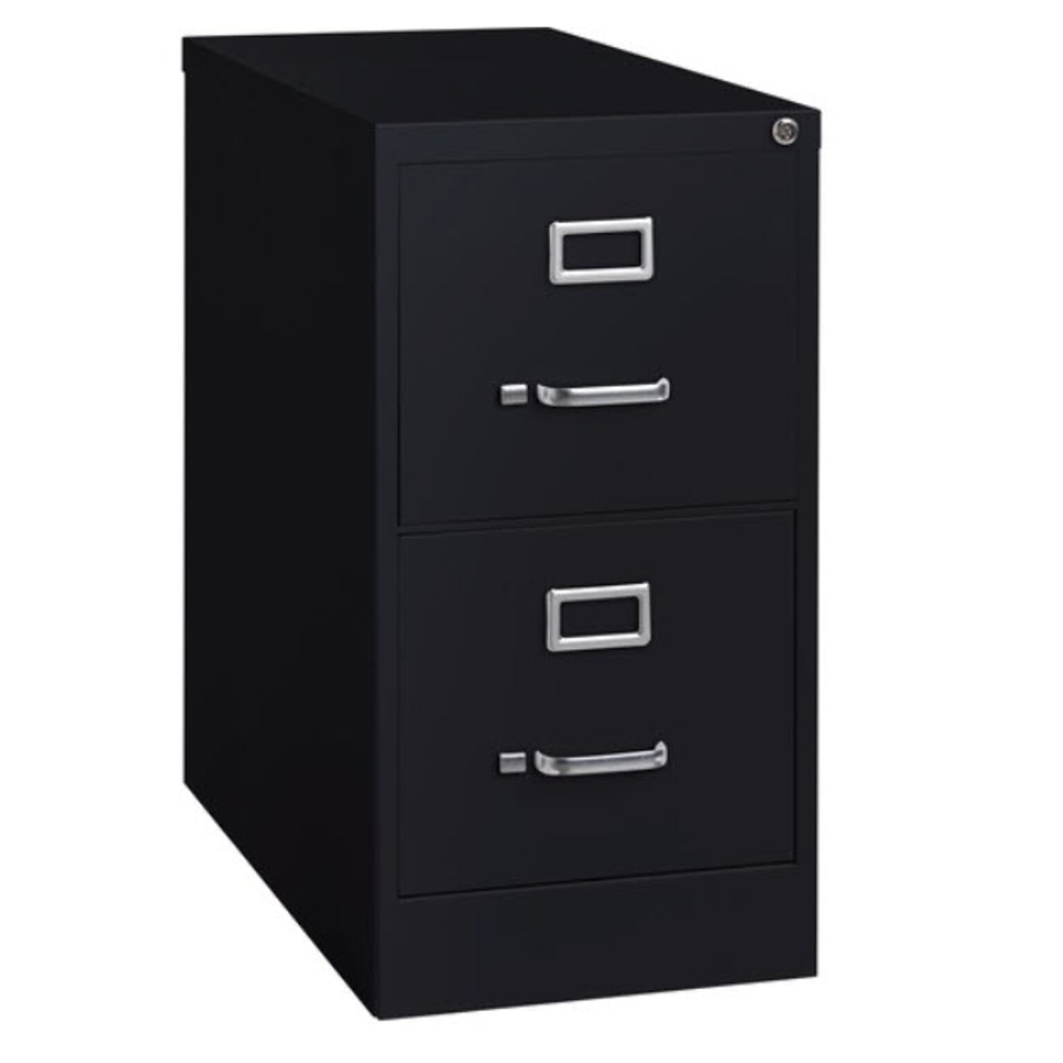 Lorell Fortress Series 2-Drawer Vertical File, Letter, 28-3/8H x 15W x 25D, Black (LLR60653)