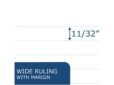 Roaring Spring Paper Products 1-Subject Notebooks, 8.5" x 10.5", Wide Ruled, 100 Sheets, Each (13505)