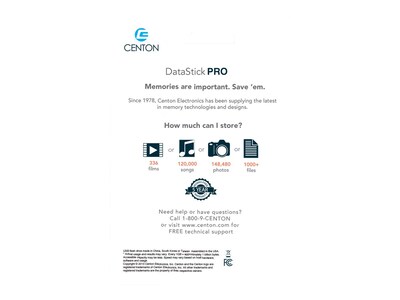 Centon DataStick Pro 512GB USB 3.2 Type A Flash Drive, Black (S1-U3P6-512G)