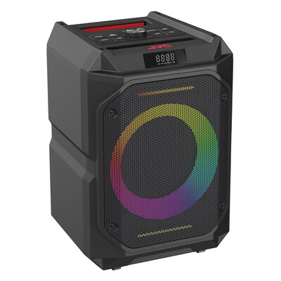 JVC Wireless Portable Bluetooth Party System Speaker with LED Lights and FM Radio, Black (SPPA200BT)