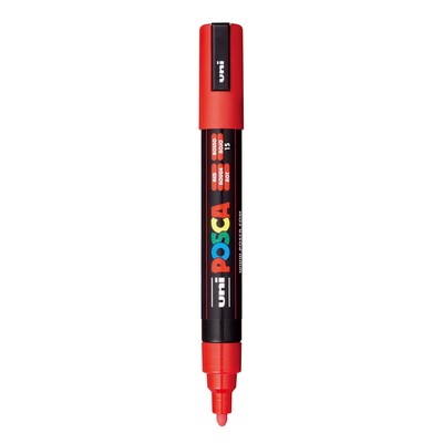 POSCA PC-5M Water Based Paint Marker, Medium Bullet Tip, Red, 3/Pack (UBCPC5MRED-3)