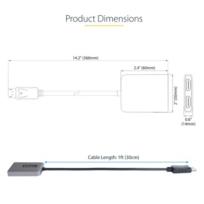 StarTech DisplayPort to HDMI/HDMI Audio/Video Adapter, Male to Female, Silver (MST14DP122HD)