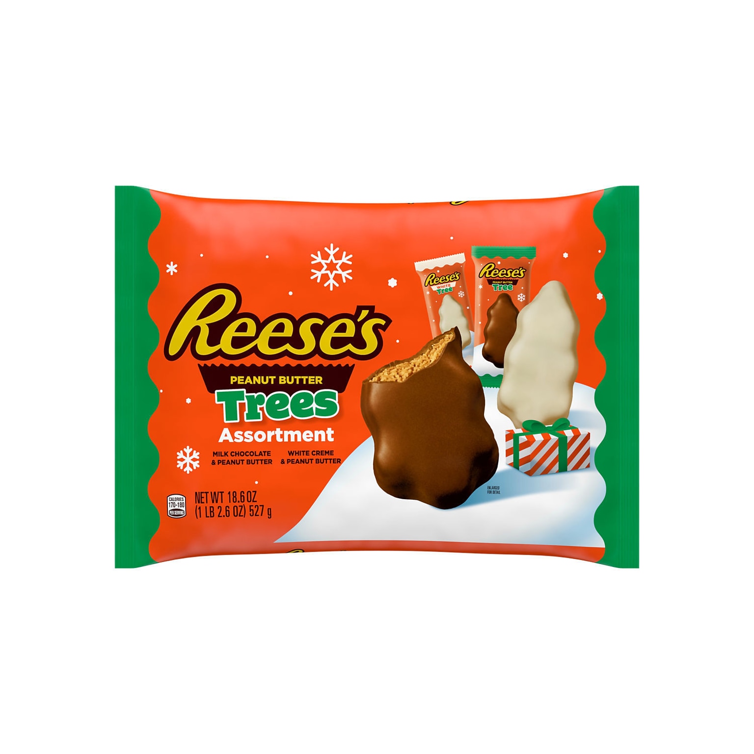 REESES Assorted Flavored Peanut Butter Trees Christmas Candy Bag, 18.6 oz (HEC48175)