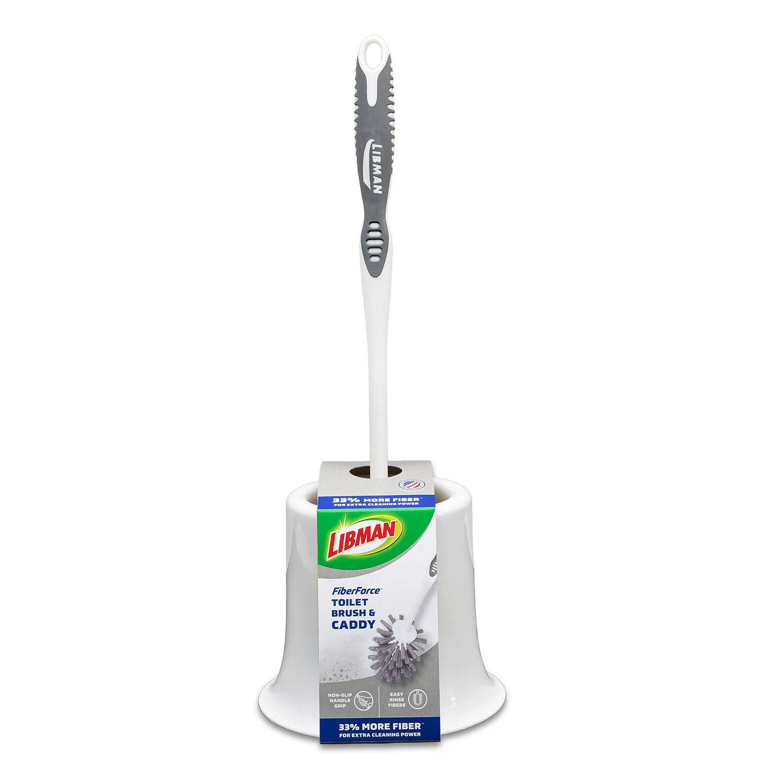 Libman  15 Round Bowl Brush & Open Caddy, White, 4/Carton (0034)