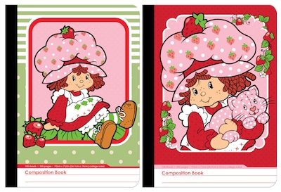 Inkology Strawberry Shortcake 1-Subject Composition Notebooks, College Ruled, 100 Sheets, Assorted C