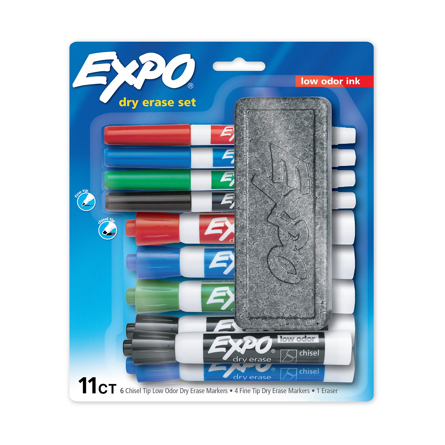 Expo Assorted Starter Set, Mixed Tip, Assorted Colors, 11/Pack (2201149)