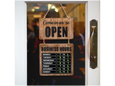 Excello Global Products Business Hours Outdoor Sign, 9.75" x 22.5", Multicolor (EGP-HD-0310)