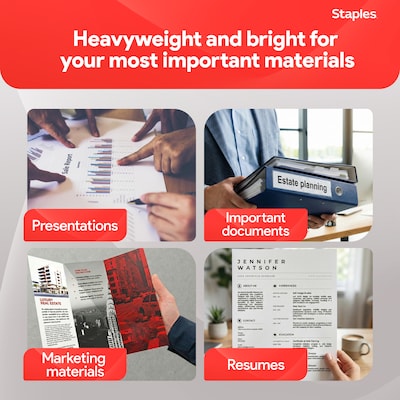 Staples 8.5" x 11" Laser Paper, 32 lbs., 98 Brightness, 500/Ream (85047 / 86047)