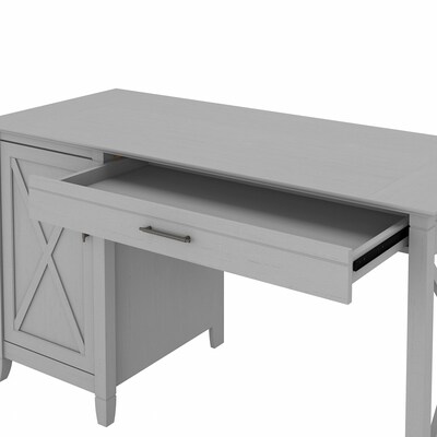 Bush Furniture Key West 54"W Computer Desk with Keyboard Tray and Storage, Cape Cod Gray (KWD154CG-03)