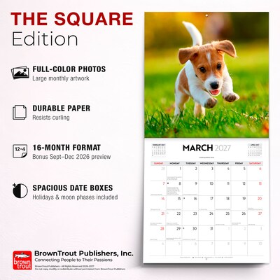2027 BrownTrout Puppy Love 12" x 12" Monthly Wall Calendar (9347301107344)