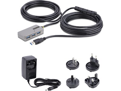 StarTech 4-Port USB 3.0 Extender Hub, Silver/Black (U01043-USB-EXTENDER)