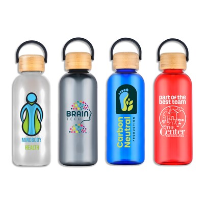 Custom Vail RPET Water Bottle with Bamboo Lid 21 oz
